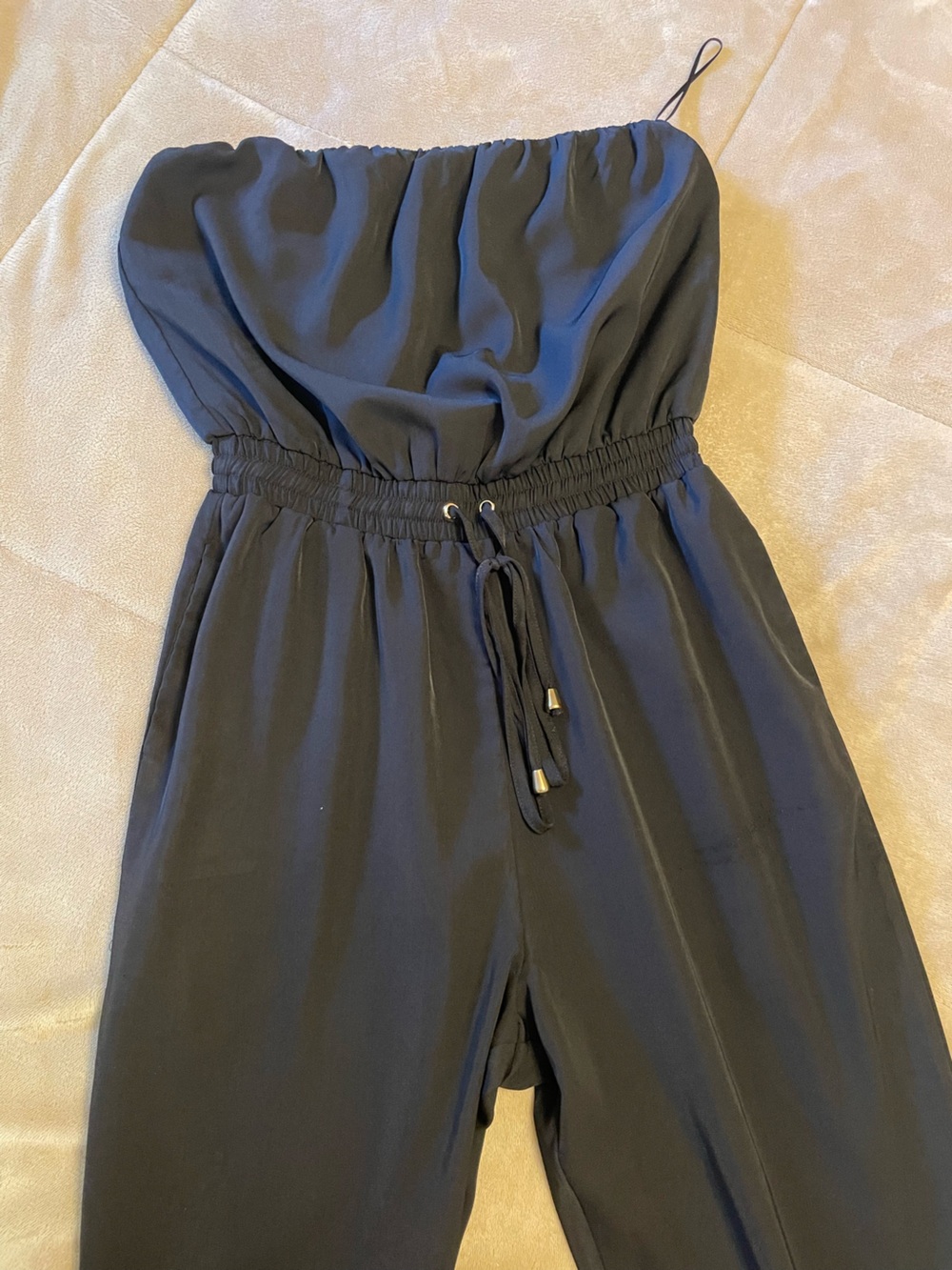 Windsor Black Strapless Elastic-Waist Jumpsuit